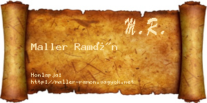 Maller Ramón névjegykártya